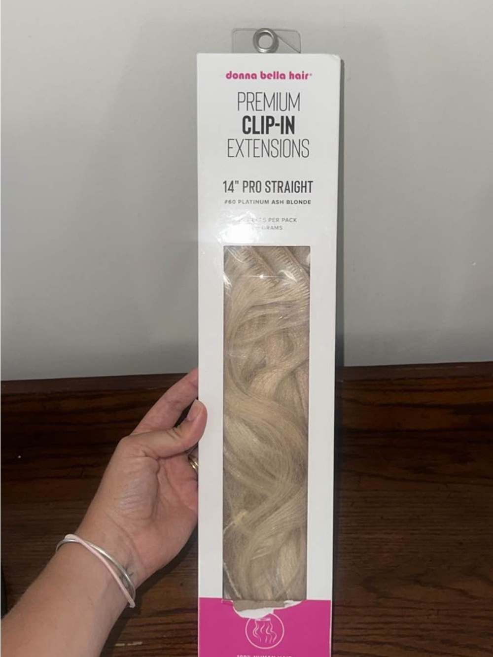 Donna Bella Hair 14" Pro Straight Clip-In Extensions - Platinum Ash Blonde